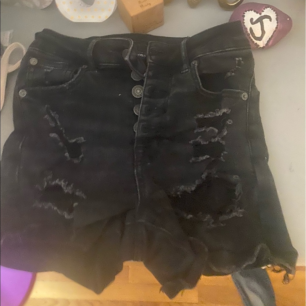 aeropostale black jean shorts